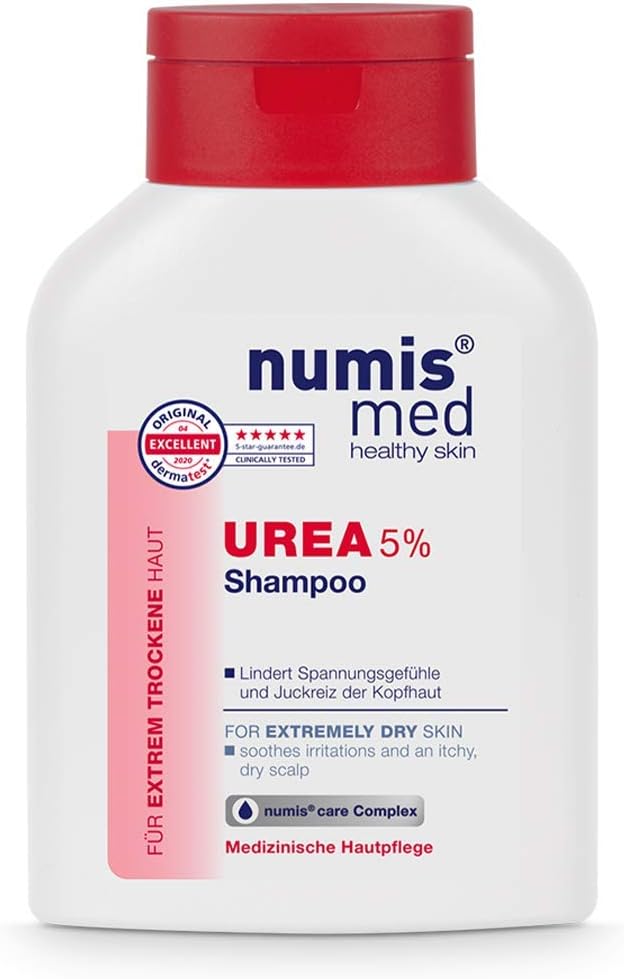 numis med Shampoo 5% ureum, kalmeert extreem droge hoofdhuid, anti-jeuk, haarshampoos, veganistisch, zonder siliconen, parabenen en minerale oliën (1 x 200 ml)
