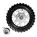 Julymoda 10 Inch 2.5-10 Rear Wheel Tire with 1.4 x 10 Rim and Drum Brake With 12mm Bearing for 50cc Dirt Pit Bike, ATVs, Black