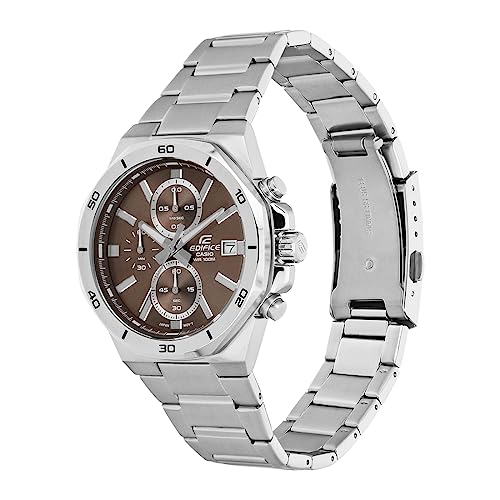Casio Edifice EFV-640D-5AVUDF Brown Analog Dial Silver Stainless Steel Band Men's Watch Chronograph 100M Water Resistant ED585 - Image 6