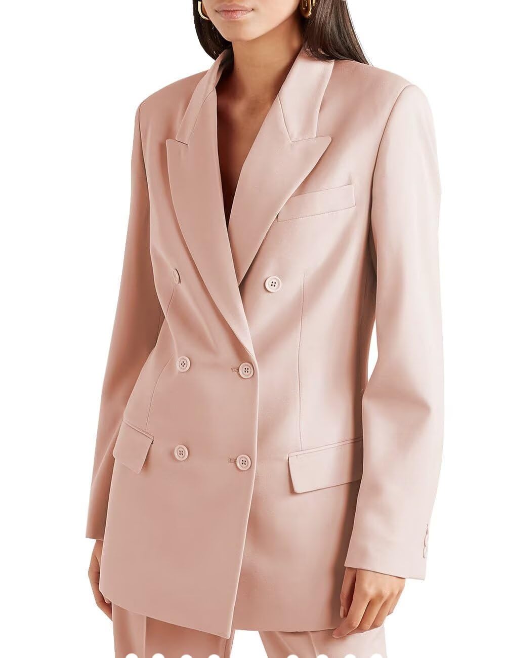 Pant Suits for Womens 2 Piece Double Breasted Notch Lapel Blazer Elegant Lady Dressy Business Outfits for Work