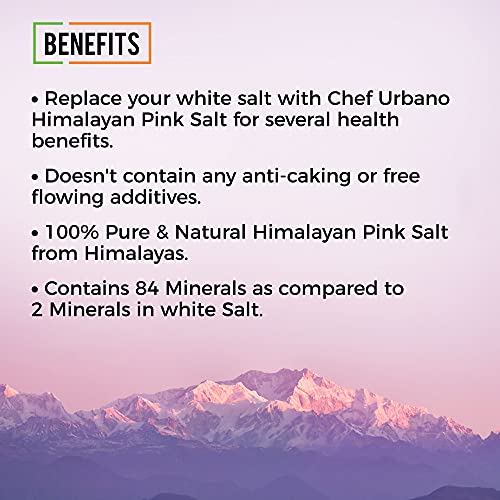 Image of Chef Urbano Himalayan Pink Salt Sprinkler 100g Pack of 2 | Pure & Natural | Mineral Rich Salt | Low Sodium | Packed with 84 Minerals | Glass Bottle