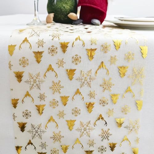 Tischläufer Weihnachten 10M Tischläufer Gold Tischdecke Tisch...