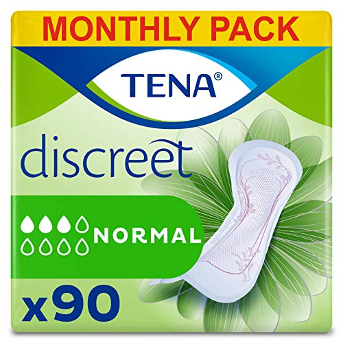 TENA Lady Normal Pacco Scorta Mensile - Assorbenti per perdite urinarie femminili, discreti e confortevoli, 6 confezioni x 15 assorbenti