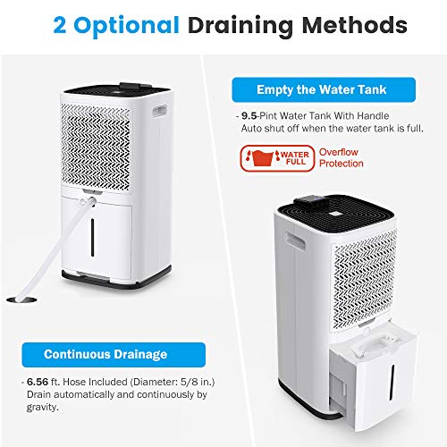COLZER 4,000 SQ FT Home Dehumidifiers for Basements & Large Rooms, 70 Pints Large Removal Capacity with 7.4-Pint Water Bucket & Continuous Drain Hose for Self-draining - Thumbnail 5