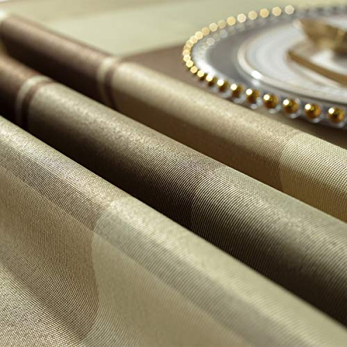 Rectangle Tablecloth Plaid Style Polyester Table Cloth Spillproof Dust-Proof Wrinkle Resistant Heavy Weight Table Cover For Kitchen Dinning Tabletop (Rectangle/Oblong, 52" X 70" (4-6 Seats),Taupe) #TOP6