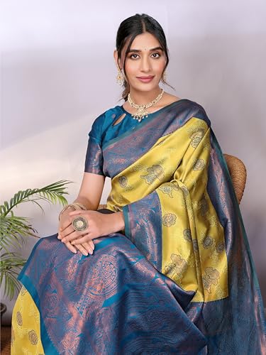 Image of Avantika Fashion Women's Kanjivaram Soft Silk Banarasi Sarees With Blouse Piece For Women