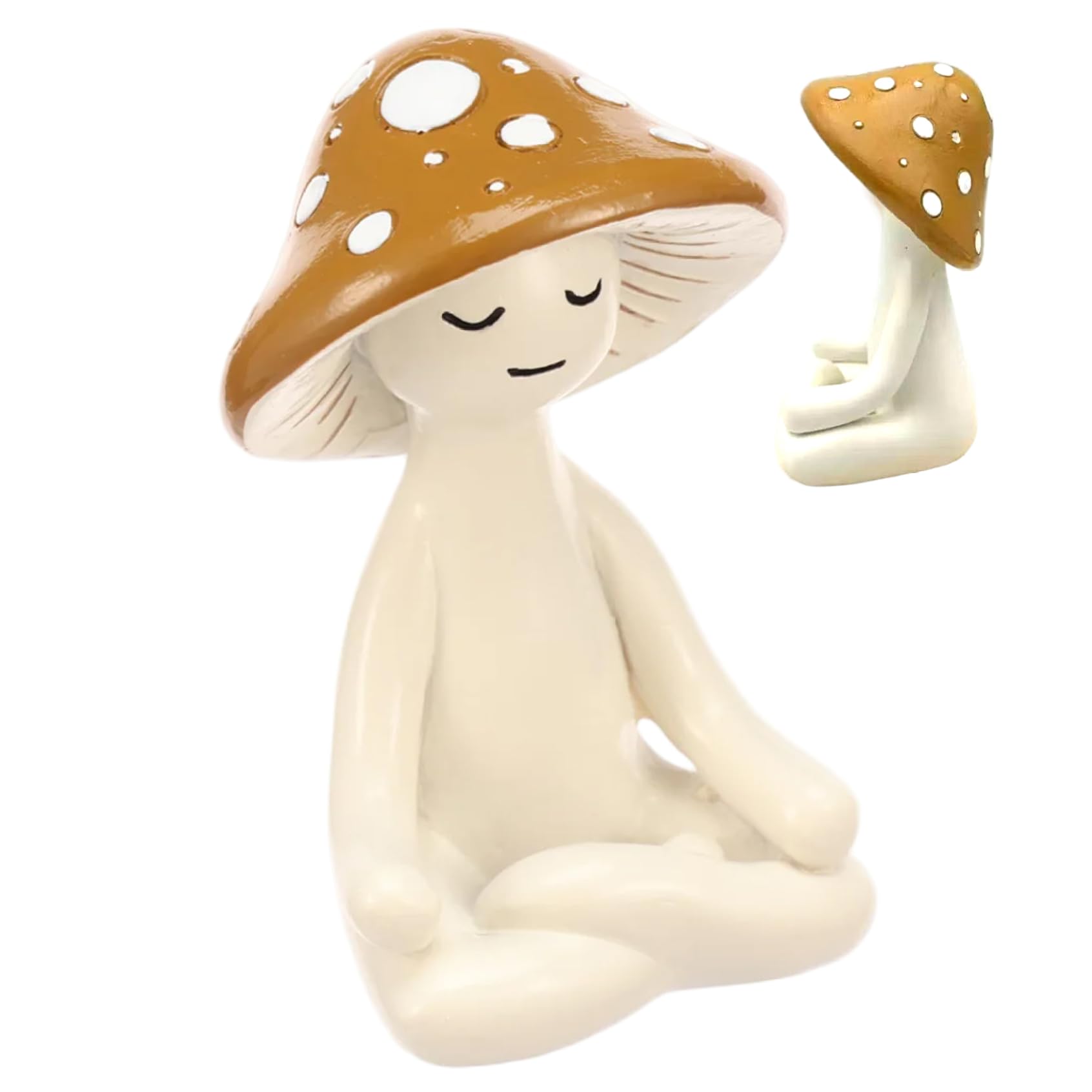 NASSMOSSE Mushroom Decorations, Adorable Resin Meditation Decor for Home, Desk, Or Garden, Unique Zen Present & Decorative Statue