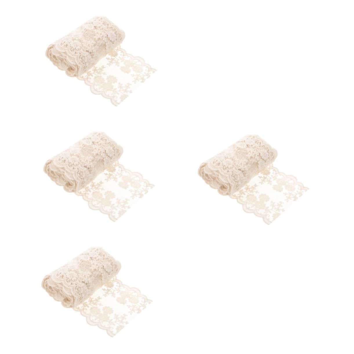 4rollos Encaje De Boda Trimming De Encaje Decorativo De Metros Material Para Manualidades Resistente Para Vestidos y Decoraciones
