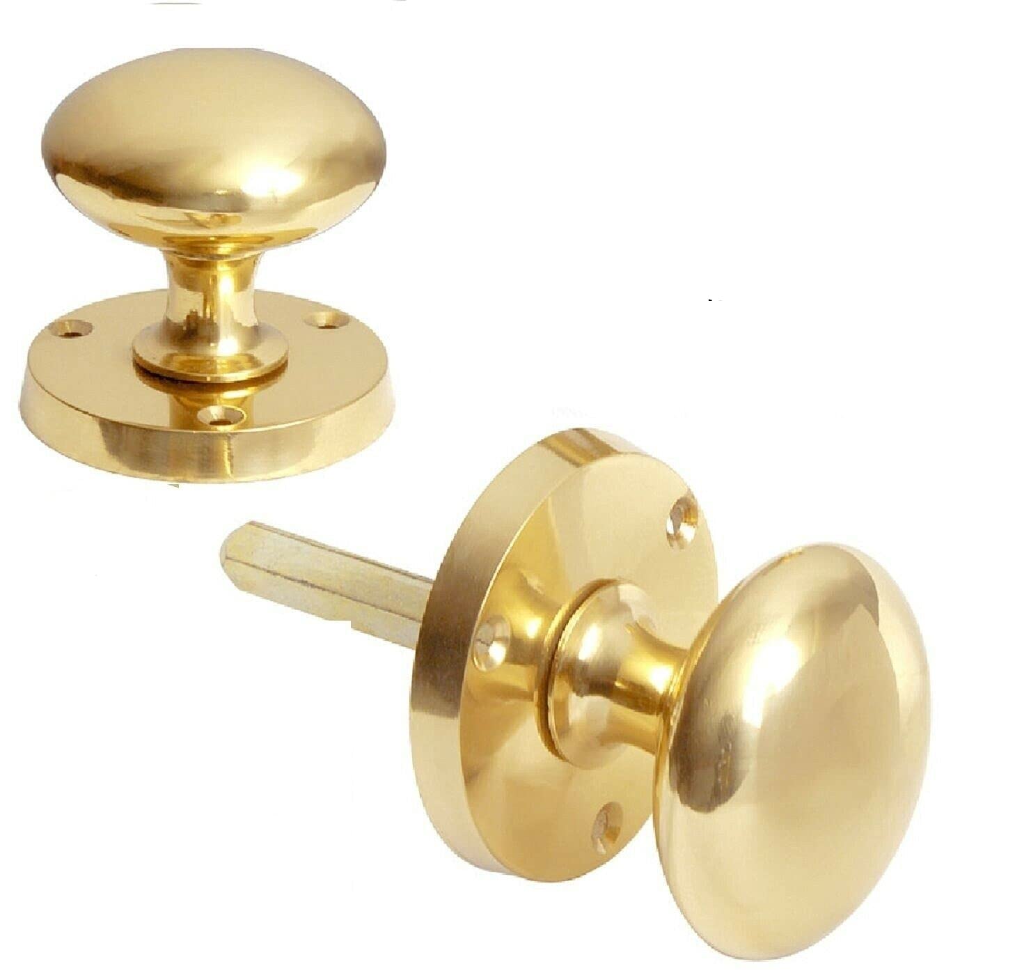 Haven Heritage Door Knob Round Sprung Mortise Brass Finish 1 x Pair