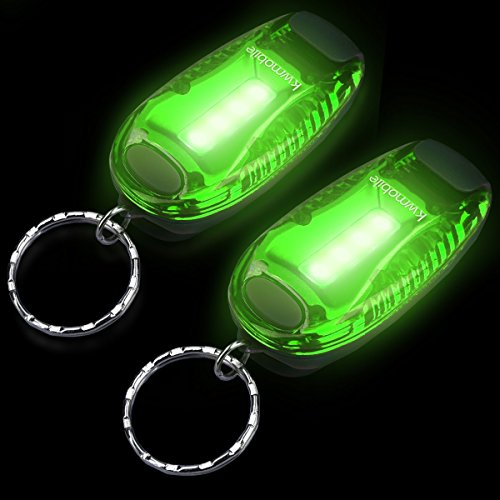 kwmobile 2er Set LED Sicherheitslicht - Blinklicht Licht Clip - Joggen mit Batterien Klett Armband - mehr Sichtbarkeit bei Dunkelheit - COB Upgrade