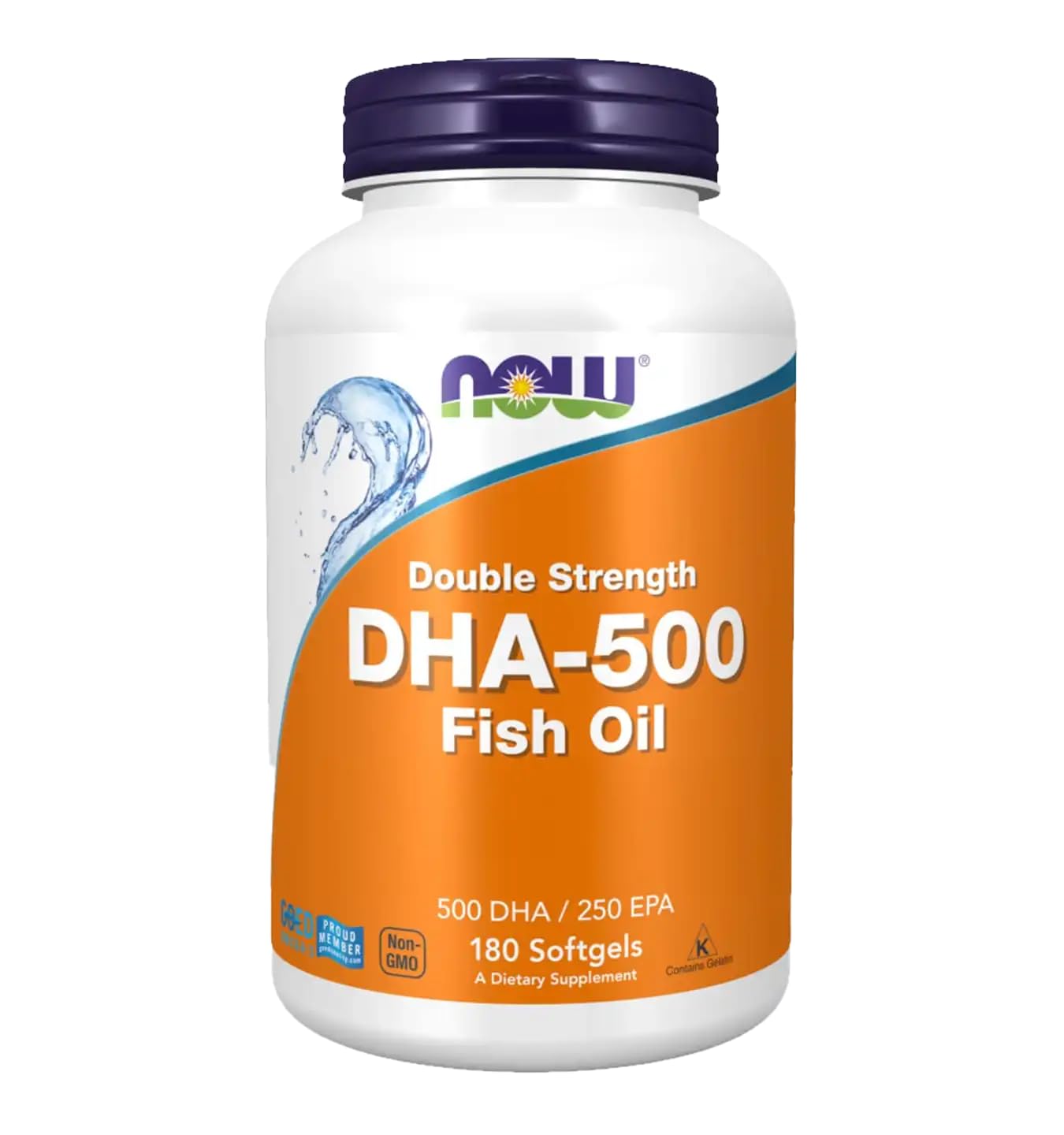NOW Foods DHA-500, 500 DHA / 250 EPA - 180 softgels