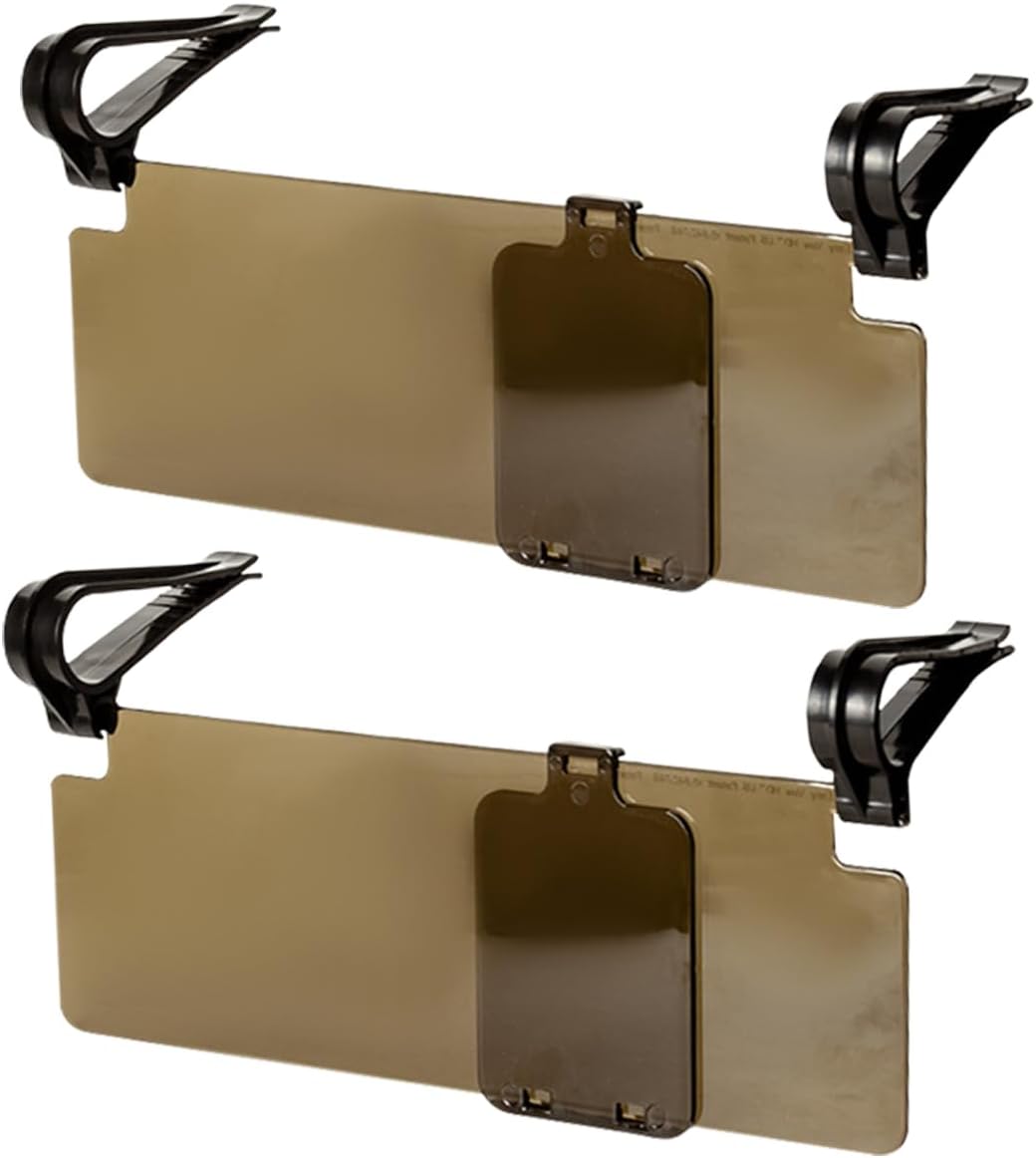 Anti-Glare Car Sun Visor Extender, 2 in 1 Day and Night Polarized Car Visor, Safety Driving Sunshade Extender Anti-Dazzle Sun Blocker Protect from Snow Blindness, Sunlight, UV Rays (2PCS)