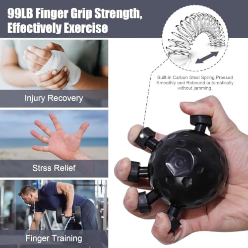 Image of Zephorus Hand Grip Strengthener,Ultimate Finger Exerciser Strength Trainer Exercise Ball Hand Strengthener Hand Balls Workout Equipment for Men & Women (Finger Exerciser)