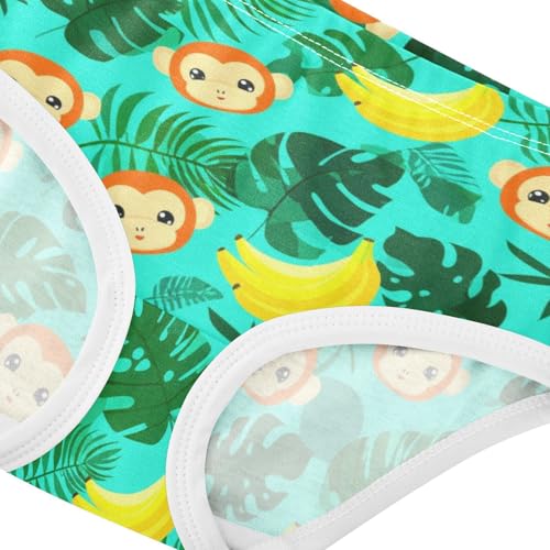 Joisal Artistic Toddlers Underwear Floral 2t Cotton Girl Panties Cute Cute Cartoon Monkey Banana Teal Underpants Briefs4