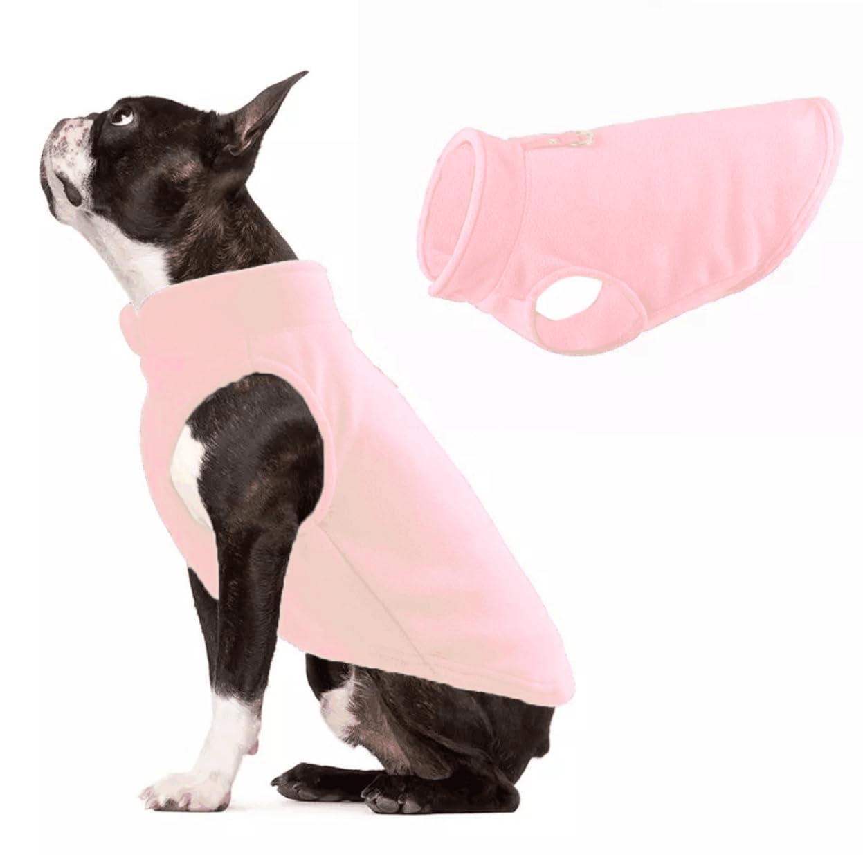 JACKO & CO - Fleece Vest Dog Sweater with Leash Ring - Soft, Warm & Lightweight Pullover Coat for Small & Medium Dogs, Puppies & Cats - Cozy Fall/