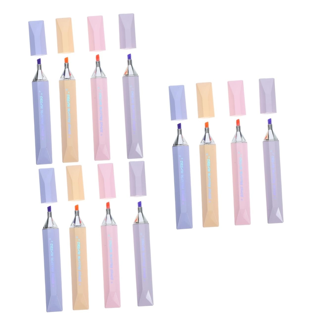 Uonlytech 3 Set Evidenziatore Punta Morbida Marcatori Penne Carine Adulto Penne Per Diario Evidenziatori Glitter Segnalibri Pennarello Evidenziatore Comodo Plastica 4 Pezzi*3