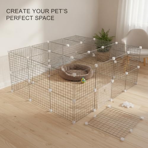 Modular Wire Grid Panel for Pet Enclosures, Iron Mesh Playpen Component with Resin Connectors, 13.8 x 17.7 Inches by Generic - Used condition - Image 2