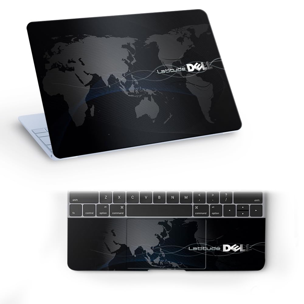 Pattern DL772 Top+Wrist Pad Vinyl Laptop Skin/Sticker/Cover for 14 Inches Laptops Laminated-Removable-HD Quality Compatible for Dell (13.8x9.6 Inches)
