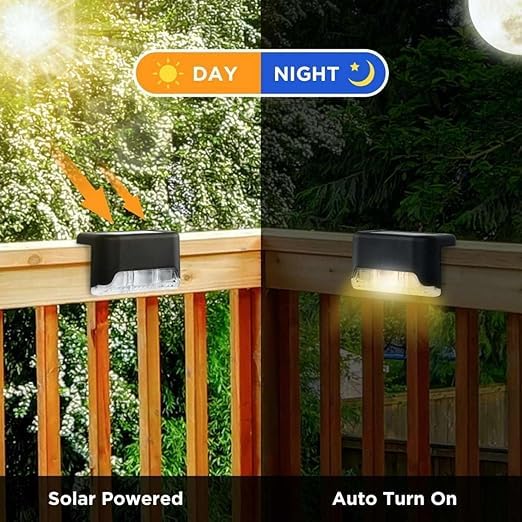 Kuruji Solar Deck Lights Step Lights Outdoor Waterproof Led Fence Lamp for Patio, Stairs,Garden Pathway, Step and Fences 1