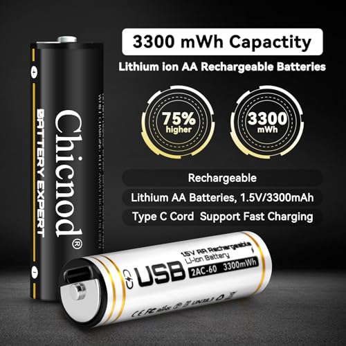 AA Rechargeable Batteries 15V AA Lithium Ion Double A