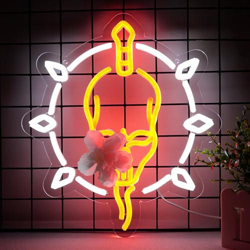 Image of Game Neon Sign Necromancer for Playroom Decor,Led Lights for Man Cave Gaming Room Internet Bar or Bedroom Decoration.5V USB Powered,Easy Hanging.