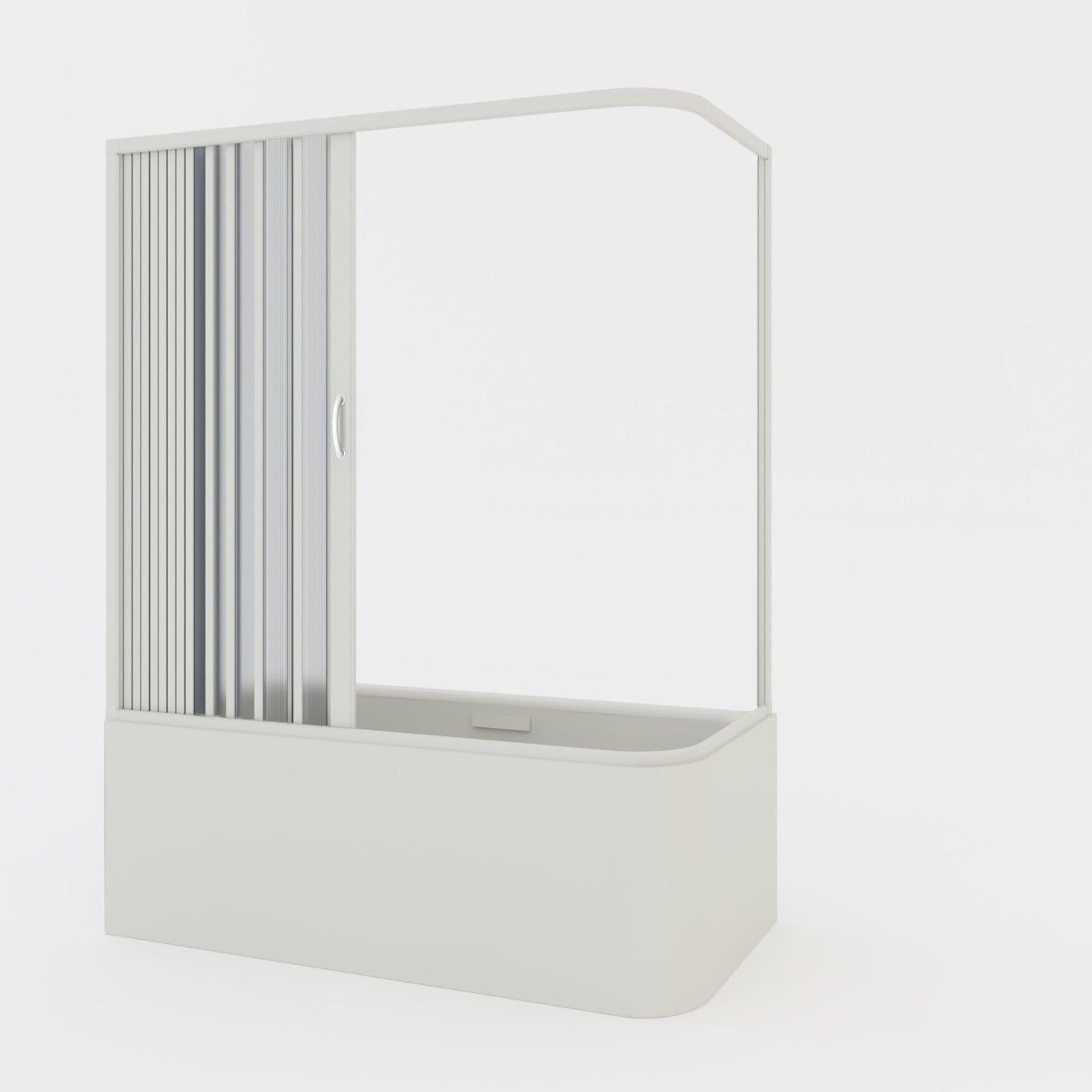 Box doccia sopravasca 70x140 in PVC a soffietto mod. Ortensia con apertura laterale
