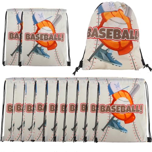 AEYURUID 12 Pcs Baseball Drawstring Party Favor Bags...