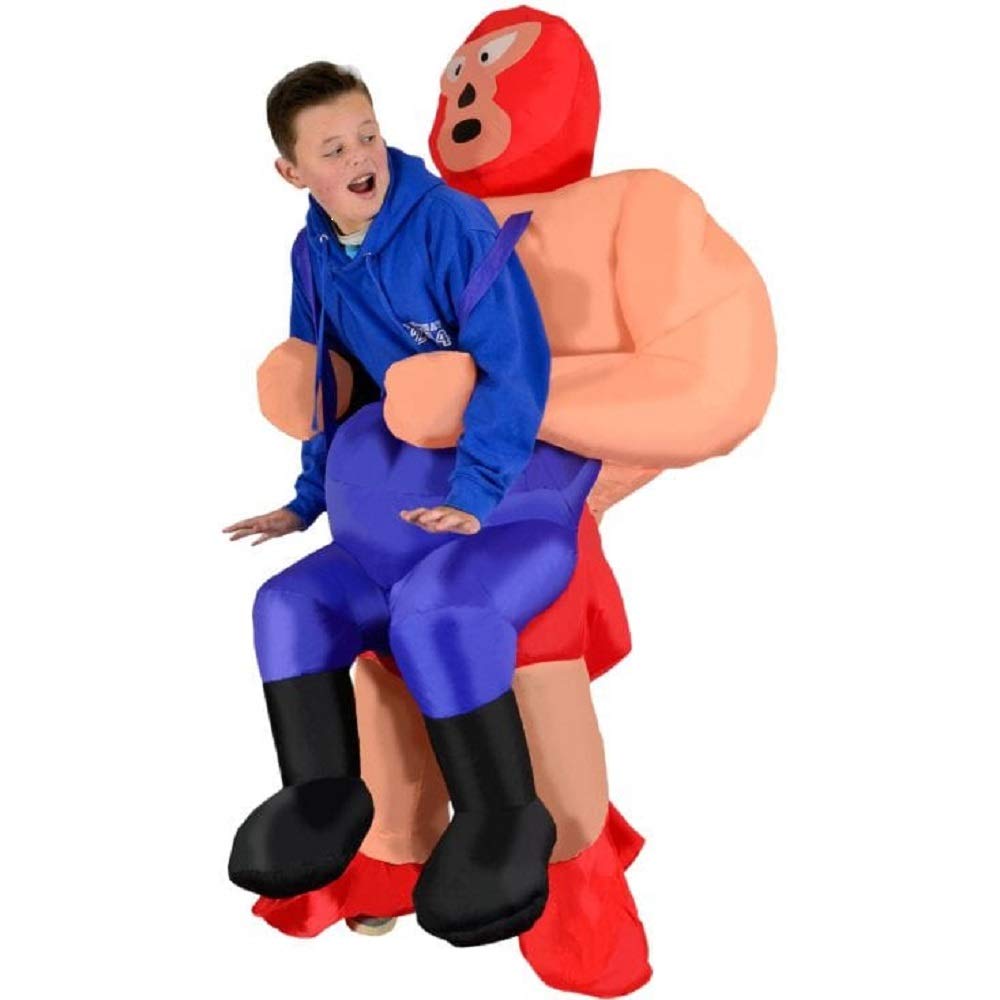Giggle Beaver Inflatable Mexican Wrestler Halloween Fancy Dress Blow Up Party Cosplay Costume
