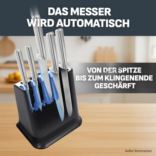 Tefal EverSharp Pro 5-teiliges Messer-Set mit selbstschärfendem Messerblock, patentierte Schärftechnologie, deutscher rostfreier Edelstahl… – Ansicht 6