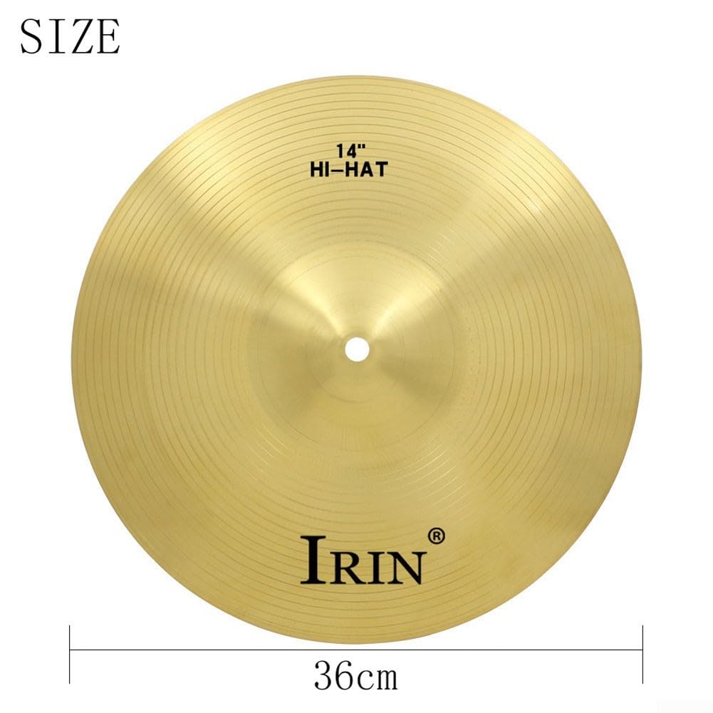 Piatto da percussione in ottone per percussioni Splash Crash Hi-Hat per principianti e professionisti (35,6 cm) (35,6 cm)