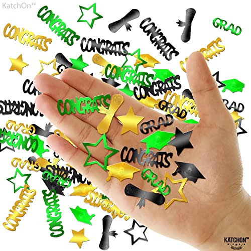 Image of Graduation Decorations 2026 | Congrats Grad Confetti 2026 - Pack Of 1000 | Graduation Confetti class of 2026, Green And Gold | 2026 Graduation Table Decorations, Katchon