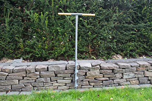 Erdbohrer, Handbohrer 7 cm Durchmesser, 105cm Länge mit Holzgriff