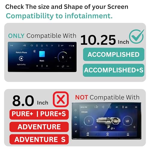 Image of Wisely 2Pcs - Screen Guard for TATA PUNCH (2026) ACCOMPLISHED /ACCOMPLISHED+S 10.25-Inch Display Car Infotainment System Protector + Steering Guard - Stereo Accessories - Touch Responsive - HD Clear