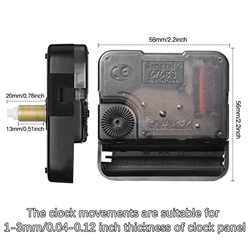 2 Set of Quartz Clock Movement Clock Mechanism with 2 Types of Walnut Wood Clock Hands, 2 Sets of Wooden Clock Number Clock Kit Clock Movements for DIY Clock Repair Parts Motor Replacemen