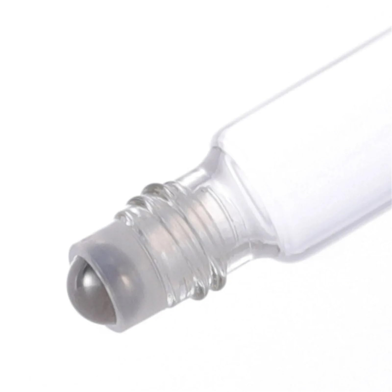 Roll On Flasche 20 x 50 x Rollflaschen aus Glas for ätherische Öle, 1/2/3/5/10 ml, mattiert, durchsichtig, Roll-On-Fläschchen, Holzoptik