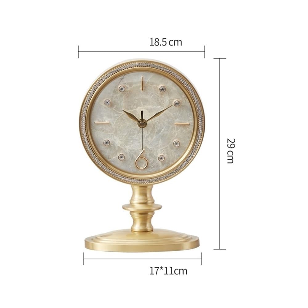 Décorative Horloge de Table de Bureau en Laiton avec Pendule, Horloge de Grande Valeur, Ornement créatif pour Bureau Chambre Table