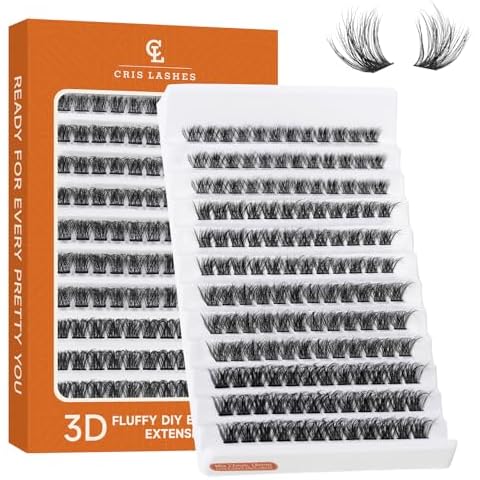 CrisLashes Eyelash Clusters 144Pcs, 3D Effect Lash Clusters D curl Mix12-18mm, Voluminous DIY Lash Extension, Lightweight Cluster Eyelash Extension Reusable Use at Home(V3D Volume,Mix12-18) Cover