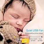 Stroller Fan Mini Portable Fan USB Personal Fan Long Working Handheld Fan 12pcs LED Camping Fan Batterry Operated Fan Clip on Fan for Stroller Travel (Black) - Image 3