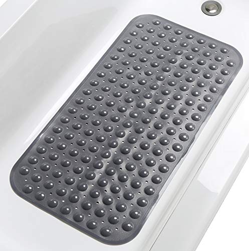 TIKE SMART Non-Slip Bathtub Mat 31”x16” (for Smooth/Non-Textured Tubs Only) Safe, Clean, Anti-Bacterial