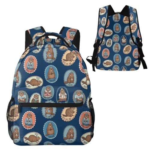 Sac à dos ordinateur léger marmottes bleues pour le quotidien