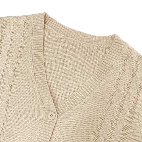Image of Girls' Cardigan Sweater Long Sleeve Button Down Knit Sweater with Pockets School Uniform Outerwear 4-13 Years