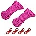 sourcing map Tende Cordage 49.2FT 4mm Nylon Foncé Rose Réfléchissant Guyline Corde 2Paquet avec Aluminium Rouge Corde Ajusteurs 4Paquet pour Camping Randonnées 1 Ensemble