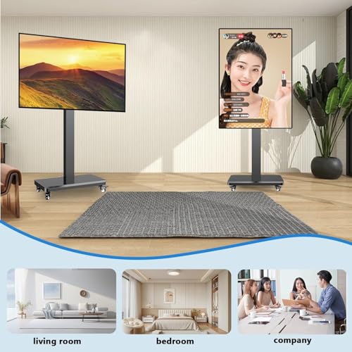 Soporte móvil para TV de piso para pantalla de 32-75 pulg miniatura 6