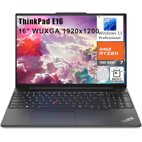 Lenovo ThinkPad E16 16' FHD+ Business Laptop Computer, AMD Octa-Core Ryzen 7 7730U (Beat i7-1355U), 40GB DDR4 RAM, 1TB PCIe SSD, WiFi6, Backlit Keyboard, Fingerprint Reader, Windows 11 Pro, venthear