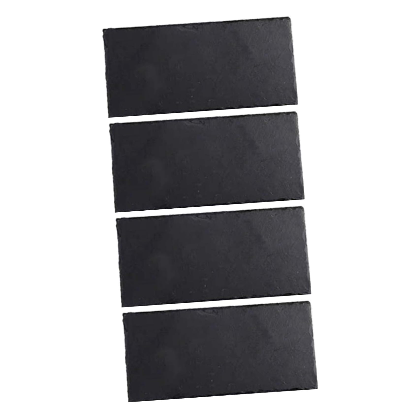 Assiette de Sushis Rectangulaire 4 Pièces en Ardoise Noire Élégante
