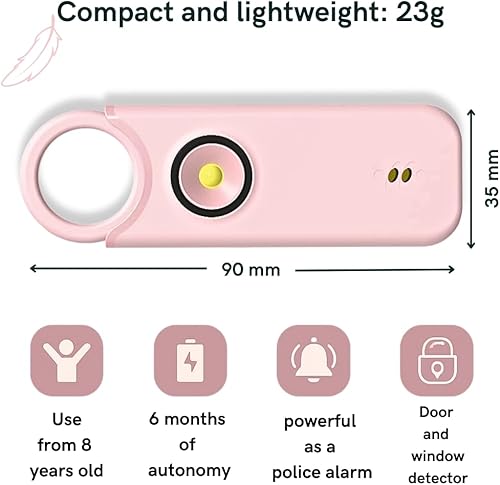 Miniatura 7 de VOLTEK Personal Alarm Kit (Black) Women's Self-Defense Self-Defense Mini Self-Defense Alarm Key Ring + Personal Emergency Whistle Powerful Siren