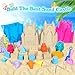 FUSPWEAO Beach Toys Sand Toys for Kids, Sand Castle Toys for Beach with 2 Sand Castle Bucket and Mesh Bag, Sand Molds, Shovels and Rakes, Sandbox Toys for Toddlers, Travel Beach Toys for Kids 3-10