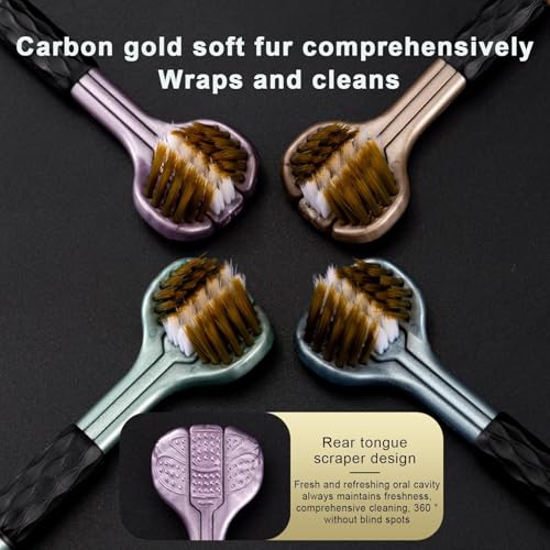 Dreiseitige Zahnbürste,Dreiseitige Zahnbürste für Erwachsene,Ergonomischer Griff, Spezialzahnbürste mit weichen Borsten - Sanfte, rutschfeste sensorische Handzahnbürsten für Erwachsene und – Bild 7