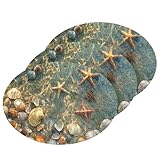 Beach Starfish Shells (6) Scrub Sponge 3 Pcs Kitchen Washing Dishes Cleaning Sponges Non Scratch Sponge for Dish Countertops Sinks Floors Showers Tile Sinks