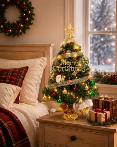 Noiclub 24 Inch Mini Christmas Tree with 50 LEDs, DIY Kit, Battery Powered - image 6